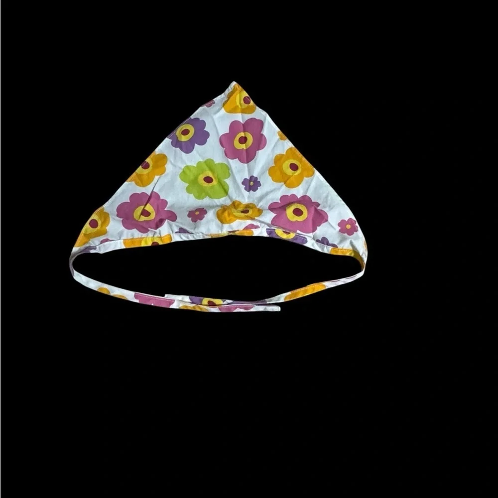 2pc Floral Kids Dress With matching head scarf - Multicolor